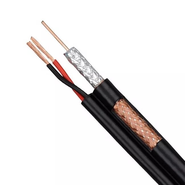 RG59 90%+2c 26 AWG High transmission1000 ft RG59 with Power Coaxial Communication Cable for CCTV Camera Siamese