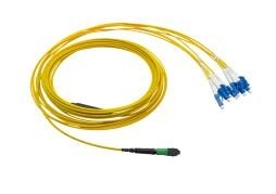 Singlemode Fiber Optic Harness Cables MPO LC 2.0mm Straight 8 Fibers