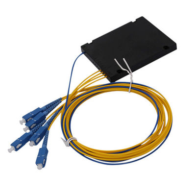 1×4 Single Mode PLC Optical Splitter ABS Box Type with SC Connector for FTTH and LAN Applications