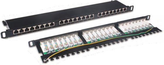 0.5U 24 Ports Patch Panel for Rack Mount - Cat5e/Cat6/Cat6A Compatible Data Center Accessories