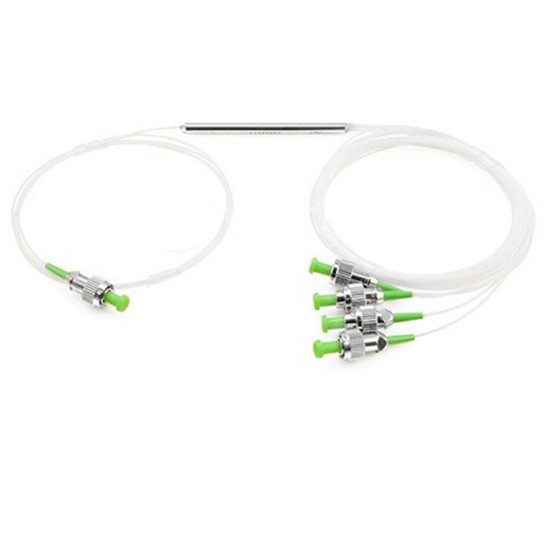 Optical Splitter 1×4 Steel Tube Single Mode FBT Fiber Optic Splitter FC/APC connectors (7233104)