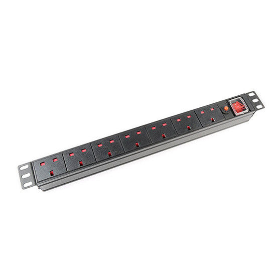 1U Thickness 7 Way Cabinet PDU with Overload Protection and Switch for Data Centers