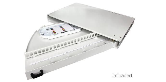 1U 19" Rack Mountable Fiber Optic Patch Panel with Cold Rolled Steel Construction and Side Pull Out Design
