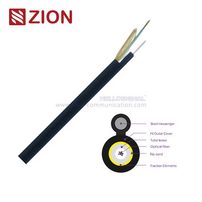FTTH Drop Fiber Optic Cables GYXY-8S Aramid Benang Tabung 4.6x8.8 HDPE